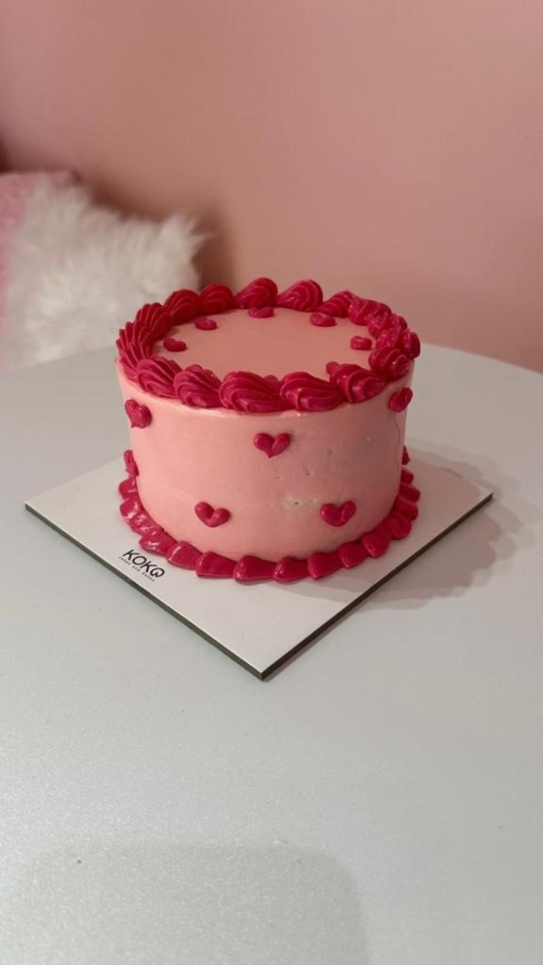 Pink Hearts Cake