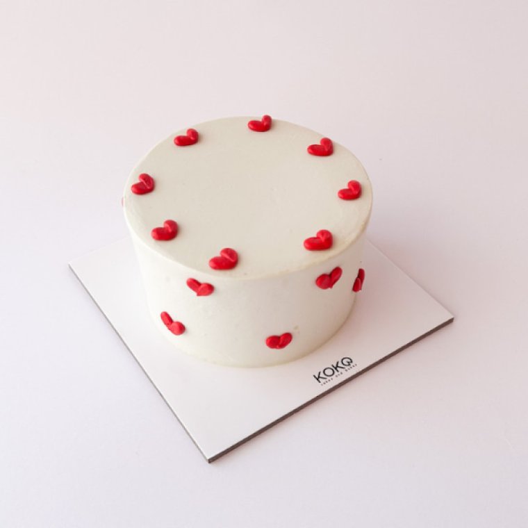 White Base with Red Hearts
