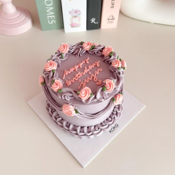Bento Purple Vintage Rose Cake