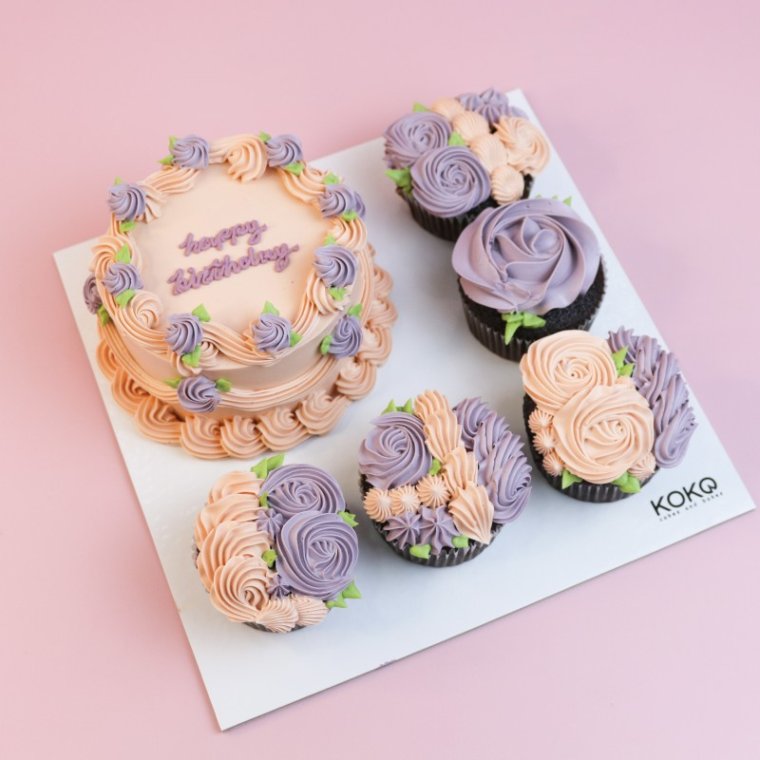 Pink And Purple Rose B-C Set